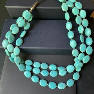 3-strand Turquoise & Silver Necklace